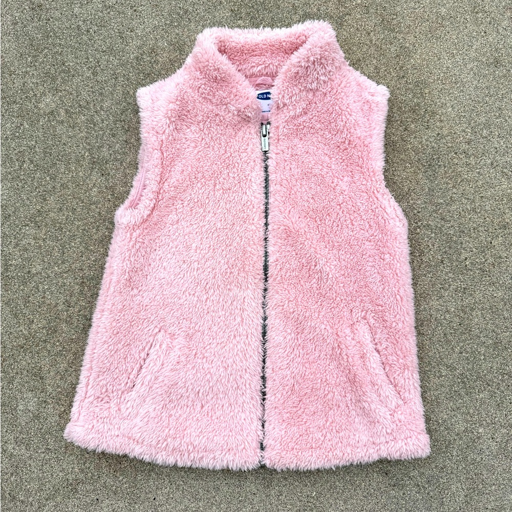 Old Navy, Fuzzy, Sleeveless, Vest, Pink, Size 4T